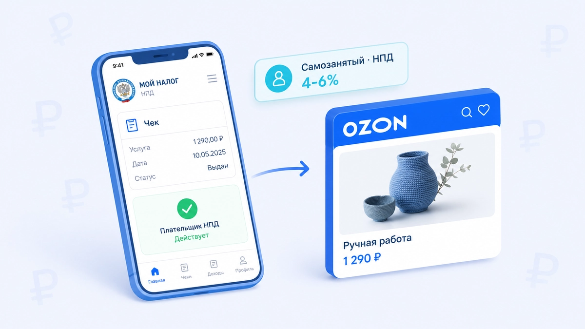 Самозанятый на Ozon в 2026: что можно продавать, как зарегистрироваться и какая комиссия - блог MPAgency